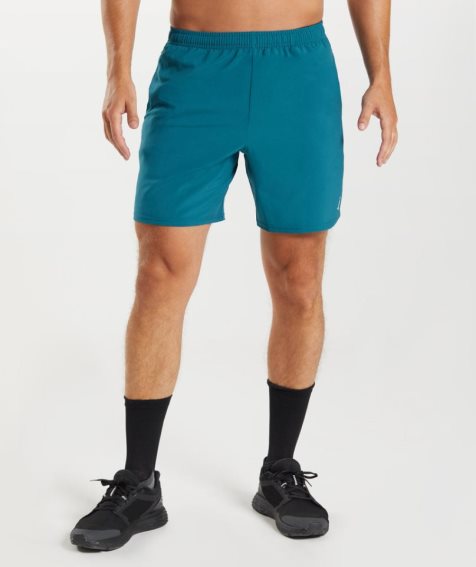 Men's Gymshark Arrival 7" Shorts Turquoise | NZ 4JWVUK